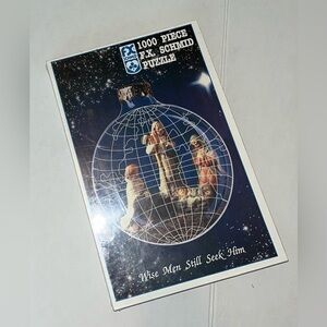 FX Schmid World Nativity Jigsaw Puzzle Christmas Globe Ornament Vintage NEW